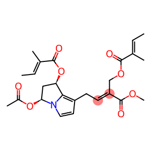 2-Butenoic acid, 2-[[[(2E)-2-methyl-1-oxo-2-buten-1-yl]oxy]methyl]-, [(1R,3S)-3-(acetyloxy)-2,3-dihydro-1-[[(2E)-2-methyl-1-oxo-2-buten-1-yl]oxy]-1H-pyrrolizin-7-yl]methyl ester, (2E)-rel-