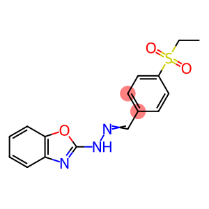 Benzaldehyde, 4-(ethylsulfonyl)-, 2-(2-benzoxazolyl)hydrazone