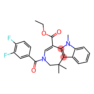 Azepino[4,5-b]indole-5-carboxylic acid, 3-(3,4-difluorobenzoyl)-1,2,3,6-tetrahydro-1,1,6-trimethyl-, ethyl ester