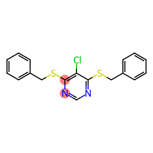 Pyrimidine, 5-chloro-4,6-bis[(phenylmethyl)thio]-