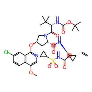 (1R,2S)-N-[(1,1-二甲基乙氧基)羰基]-3-甲基-L-缬氨酰-(4R)-4-[(7-氯-4-甲氧基-1-异喹啉基)氧基]-L-脯氨酰-1-氨基-N-(环丙基磺酰基)-2-乙烯基环丙基甲酰胺