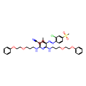 3-Pyridinecarbonitrile, 5-[2-[2-chloro-4-(methylsulfonyl)phenyl]diazenyl]-4-methyl-2,6-bis[[3-(2-phenoxyethoxy)propyl]amino]-
