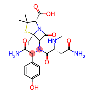 (2S,5R,6R)-6-[(2R)-2-[(2R)-2-氨基-3-(N-甲基氨基甲酰)-丙酰胺基]-2-(4-羟基苯基)乙酰胺基]-3,3-二甲基-7-氧代-4-硫-1-氮杂双环[3.2.0]庚烷-2-羧酸三水物