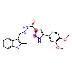 (E)-3-(3,4-dimethoxyphenyl)-N-((2-methyl-1H-indol-3-yl)methylene)-1H-pyrazole-5-carbohydrazide