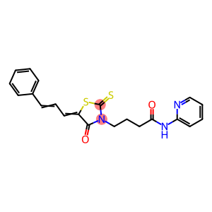 4-((Z)-4-oxo-5-((E)-3-phenylallylidene)-2-thioxothiazolidin-3-yl)-N-(pyridin-2-yl)butanamide