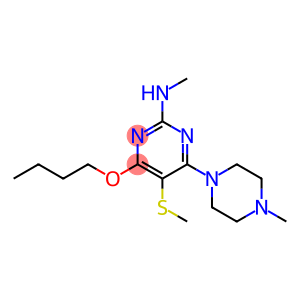 6-Butoxy-2-methylamino-4-(4-methylpiperazino)-5-(methylthio)pyrimidine