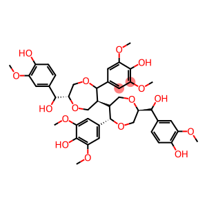 4-[(2S,5S,6R)-6-[(2R,5R,6S)-5-(4-hydroxy-3,5-dimethoxyphenyl)-2-[hydroxy-(4-hydroxy-3-methoxyphenyl)methyl]-1,4-dioxepan-6-yl]-2-[hydroxy-(4-hydroxy-3-methoxyphenyl)methyl]-1,4-dioxepan-5-yl]-2,6-dimethoxyphenol