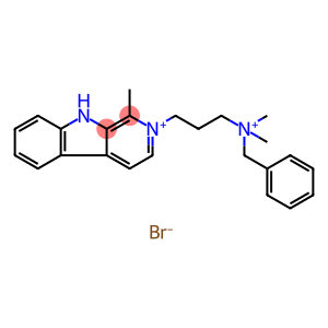 9H-Pyrido[3,4-b]indolium, 2-[3-[dimethyl(phenylmethyl)ammonio]propyl]-1-methyl-, dibromide (9CI)