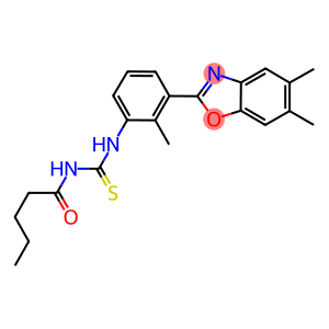 N-[3-(5,6-dimethyl-1,3-benzoxazol-2-yl)-2-methylphenyl]-N'-pentanoylthiourea