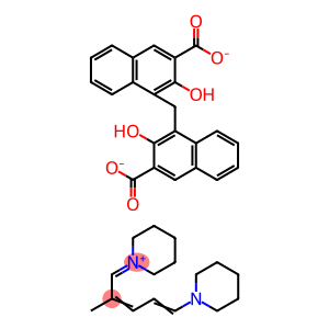 Piperidinium, 1-[2-methyl-5-(1-piperidinyl)-2,4-pentadienylidene]-, salt with 4,4'-methylenebis[3-hydroxy-2-naphthalenecarboxylic acid] (2:1), tetrahydrate (9CI)