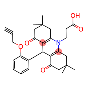 3-(3,3,6,6-tetramethyl-1,8-dioxo-9-[2-(2-propynyloxy)phenyl]-2,3,4,5,6,7,8,9-octahydro-10(1H)-acridinyl)propanoic acid