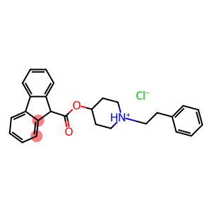 9H-Fluorene-9-carboxylicacid, 1-(2-phenylethyl)-4-piperidinyl ester, hydrochloride (1:1)