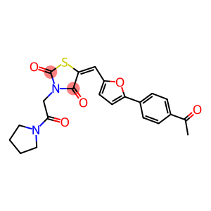 5-{[5-(4-acetylphenyl)-2-furyl]methylene}-3-[2-oxo-2-(1-pyrrolidinyl)ethyl]-1,3-thiazolidine-2,4-dione