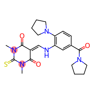 1,3-dimethyl-5-{[2-(1-pyrrolidinyl)-5-(1-pyrrolidinylcarbonyl)anilino]methylene}-2-thioxodihydro-4,6(1H,5H)-pyrimidinedione