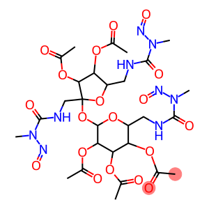 a-D-Glucopyranoside,3,4-di-O-acetyl-1,6-dideoxy-1,6-bis[[(methylnitrosoamino)carbonyl]amino]-b-D-fructofuranosyl6-deoxy-6-[[(methylnitrosoamino)carbonyl]amino]-, 2,3,4-triacetate (9CI)