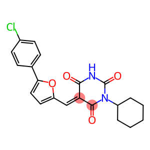 5-{[5-(4-chlorophenyl)-2-furyl]methylene}-1-cyclohexyl-2,4,6(1H,3H,5H)-pyrimidinetrione