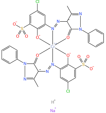 二[5-氯-3-[(4,5-二氢-3-甲基-5-氧代-1-苯基-1H-吡唑-4-基)偶氮]-2-羟苯磺酸根合]铬酸氢二钠