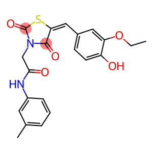 2-[5-(3-ethoxy-4-hydroxybenzylidene)-2,4-dioxo-1,3-thiazolidin-3-yl]-N-(3-methylphenyl)acetamide