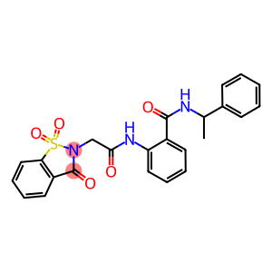2-{[(1,1-dioxido-3-oxo-1,2-benzisothiazol-2(3H)-yl)acetyl]amino}-N-(1-phenylethyl)benzamide