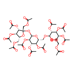 1-O,3-O,4-O,6-O-Tetraacetyl-β-D-fructofuranosyl 6-O-(2-O,3-O,4-O,6-O-tetraacetyl-α-D-galactopyranosyl)-2-O,3-O,4-O-triacetyl-α-D-glucopyranoside