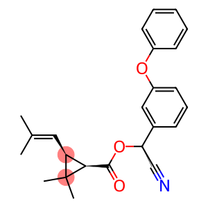 Cyclopropanecarboxylic acid, 2,2-dimethyl-3-(2-methyl-1-propenyl)-, cyano(3-phenoxyphenyl)methyl ester, [1R-[1α(S*),3α]]- (9CI)