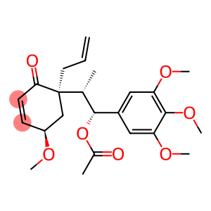 2-Cyclohexen-1-one,6-[2-(acetyloxy)-1-methyl-2-(3,4,5-trimethoxyphenyl)ethyl]-4-methoxy-6-(2-propenyl)-,[4R-[4a,6a(1S*,2R*)]]- (9CI)