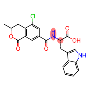 L-Tryptophan, N-((5-chloro-3,4-dihydro-3-methyl-1-oxo-1H-2-benzopyran- 7-yl)carbonyl)-