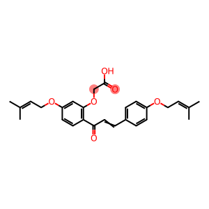 {5-[(3-methyl-2-butenyl)oxy]-2-{p-[(3-methyl-2-butenyl)oxy]cinnamoyl}phenoxy}acetic acid