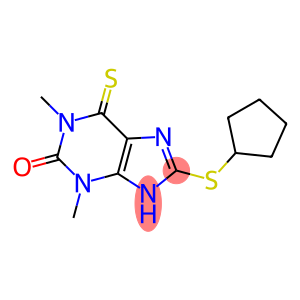 2H-Purin-2-one,8-(cyclopentylthio)-1,3,6,9-tetrahydro-1,3-dimethyl-6-thioxo-