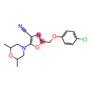 2-[(4-chlorophenoxy)methyl]-5-(2,6-dimethyl-4-morpholinyl)-1,3-oxazole-4-carbonitrile