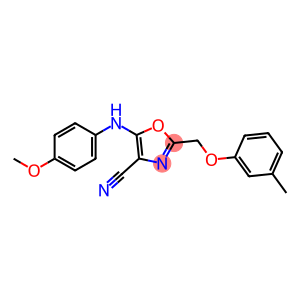 5-(4-methoxyanilino)-2-[(3-methylphenoxy)methyl]-1,3-oxazole-4-carbonitrile