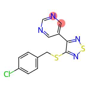 Pyrimidine, 5-[4-[[(4-chlorophenyl)methyl]thio]-1,2,5-thiadiazol-3-yl]-