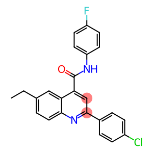 2-(4-chlorophenyl)-6-ethyl-N-(4-fluorophenyl)-4-quinolinecarboxamide