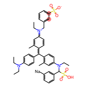 N-Ethyl-N-[4-[[4-[N-ethyl-N-(3-sodiosulfobenzyl)amino]-2-methylphenyl][4-(diethylamino)phenyl]methylene]-3-methyl-2,5-cyclohexadien-1-ylidene]-3-sulfonatobenzenemethanaminium