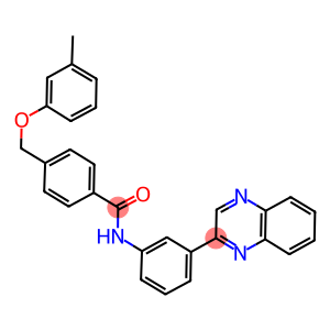 4-[(3-methylphenoxy)methyl]-N-[3-(2-quinoxalinyl)phenyl]benzamide