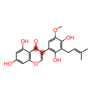 2',4',5,7-Tetrahydroxy-5'-methoxy-3'-(3-methyl-2-butenyl)isoflavone