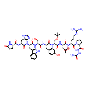5-oxoprolylhistidyl-N-[18,18-diamino-7-(tert-butoxymethyl)-13-({2-[(2-carbamoylhydrazinyl)carbonyl]pyrrolidin-1-yl}carbonyl)-4-(4-hydroxybenzyl)-1-(hydroxymethyl)-10-(2-methylpropyl)-2,5,8,11-tetraoxo-3,6,9,12,17-pentaazaoctadec-17-en-1-yl]tryptophanamide