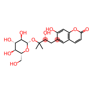 2H-1-Benzopyran-2-one, 6-[(2R)-3-(β-D-glucopyranosyloxy)-2-hydroxy-3-methylbutyl]-7-hydroxy-