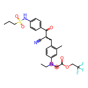 Glycine, N-[4-[2-cyano-3-oxo-3-[4-[(propylsulfonyl)amino]phenyl]-1-propen-1-yl]-3-methylphenyl]-N-ethyl-, 2,2,2-trifluoroethyl ester