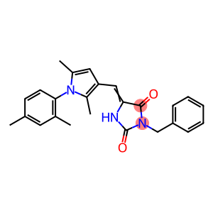 3-benzyl-5-{[1-(2,4-dimethylphenyl)-2,5-dimethyl-1H-pyrrol-3-yl]methylene}-2,4-imidazolidinedione