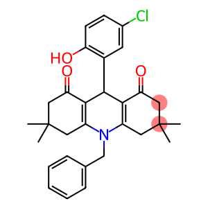 1,8(2H,5H)-Acridinedione, 9-(5-chloro-2-hydroxyphenyl)-3,4,6,7,9,10-hexahydro-3,3,6,6-tetramethyl-10-(phenylmethyl)-