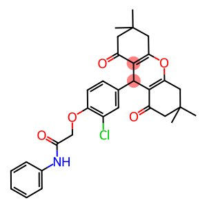 2-[2-chloro-4-(3,3,6,6-tetramethyl-1,8-dioxo-2,3,4,5,6,7,8,9-octahydro-1H-xanthen-9-yl)phenoxy]-N-phenylacetamide
