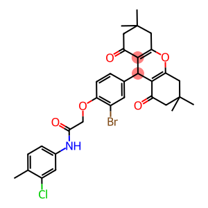 2-[2-bromo-4-(3,3,6,6-tetramethyl-1,8-dioxo-2,3,4,5,6,7,8,9-octahydro-1H-xanthen-9-yl)phenoxy]-N-(3-chloro-4-methylphenyl)acetamide