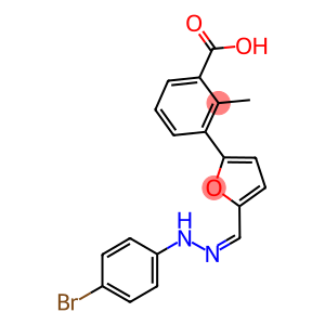 3-{5-[2-(4-bromophenyl)carbohydrazonoyl]-2-furyl}-2-methylbenzoic acid