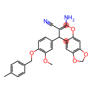 6-amino-8-{3-methoxy-4-[(4-methylbenzyl)oxy]phenyl}-8H-[1,3]dioxolo[4,5-g]chromene-7-carbonitrile