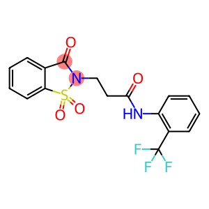 3-(1,1-dioxido-3-oxo-1,2-benzothiazol-2(3H)-yl)-N-[2-(trifluoromethyl)phenyl]propanamide