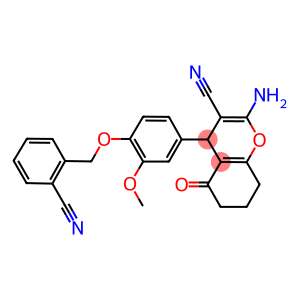 2-amino-4-{4-[(2-cyanobenzyl)oxy]-3-methoxyphenyl}-5-oxo-5,6,7,8-tetrahydro-4H-chromene-3-carbonitrile