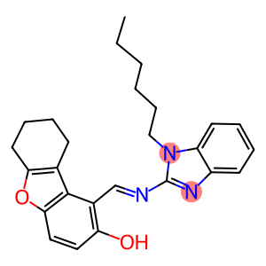 1-{[(1-hexyl-1H-benzimidazol-2-yl)imino]methyl}-6,7,8,9-tetrahydrodibenzo[b,d]furan-2-ol