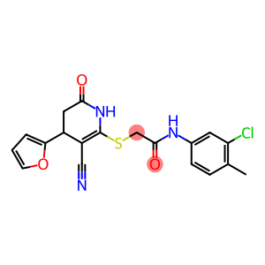 N-(3-chloro-4-methylphenyl)-2-{[3-cyano-4-(2-furyl)-6-oxo-1,4,5,6-tetrahydro-2-pyridinyl]sulfanyl}acetamide