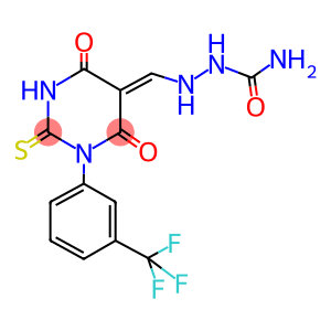2-[(4,6-dioxo-2-thioxo-1-[3-(trifluoromethyl)phenyl]tetrahydro-5(2H)-pyrimidinylidene)methyl]hydrazinecarboxamide